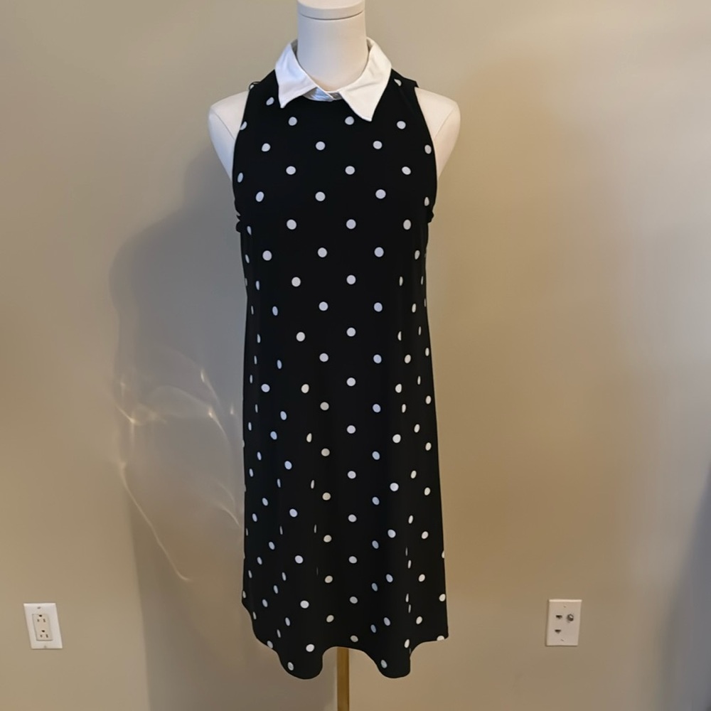 Lauren Ralph Lauren Polka Dot Collared Dress Size 10 Polka Dot